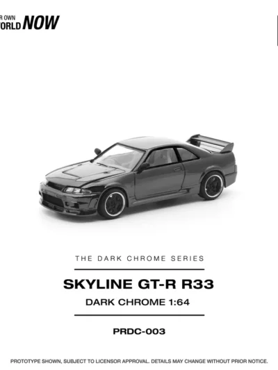 PRDC003 POP RACE 1:64 NISSAN R33 GT-R DARK CHROME