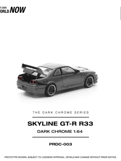 PRDC003 POP RACE 1:64 NISSAN R33 GT-R DARK CHROME
