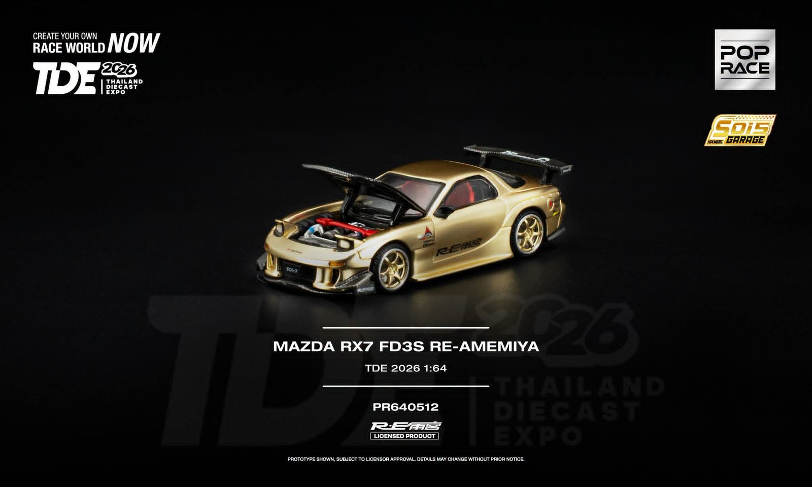 PR640512 POPRACE 1:64 MAZDA RX7 FD3S RE- AMEMIYA THAILAD DIECAST EXPO 2026