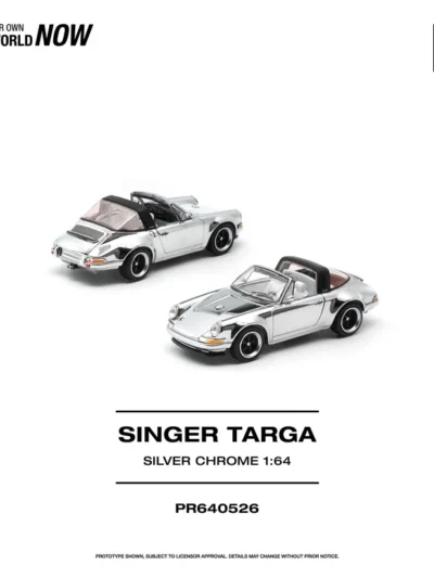 PR640526 POPRACE 1:64 SINGER TARGA SILVER CHROME