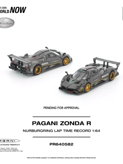 PR640582 POPRACE 1:64 PAGANI ZONDA R NÜRBURGRING LAP TIME RECORD - GREY