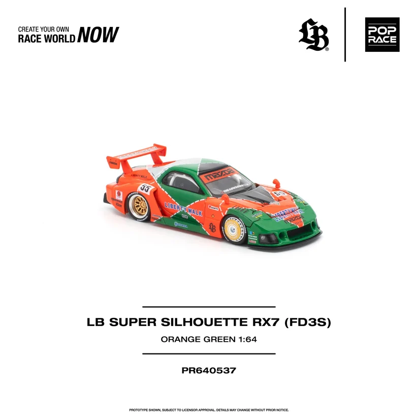 PR640537 POPRACE 1:64 LB SUPER SILHOUETTE RX7 (FD3S)