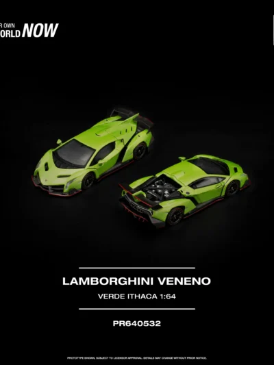 PR640532 POPRACE 1:64 LAMBORGHINI VENENO VERDE ITHACA
