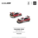 PR640633 POPRACE 1:64 PANDEM HONDA CIVIC EG6 WHITE/RED