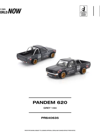 PR640635 POPRACE 1:64 PANDEM DATSUN 620 GREY